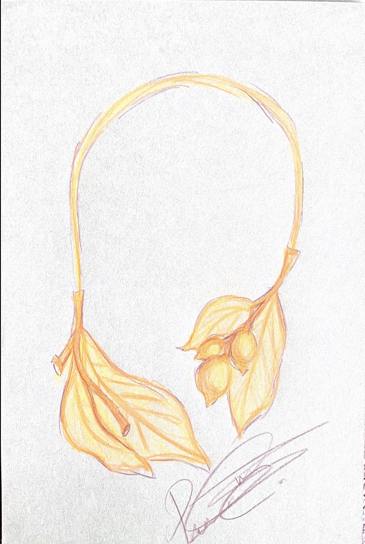 Boceto de la gargantilla Brotes de Limonero, diseñado por Cristina
