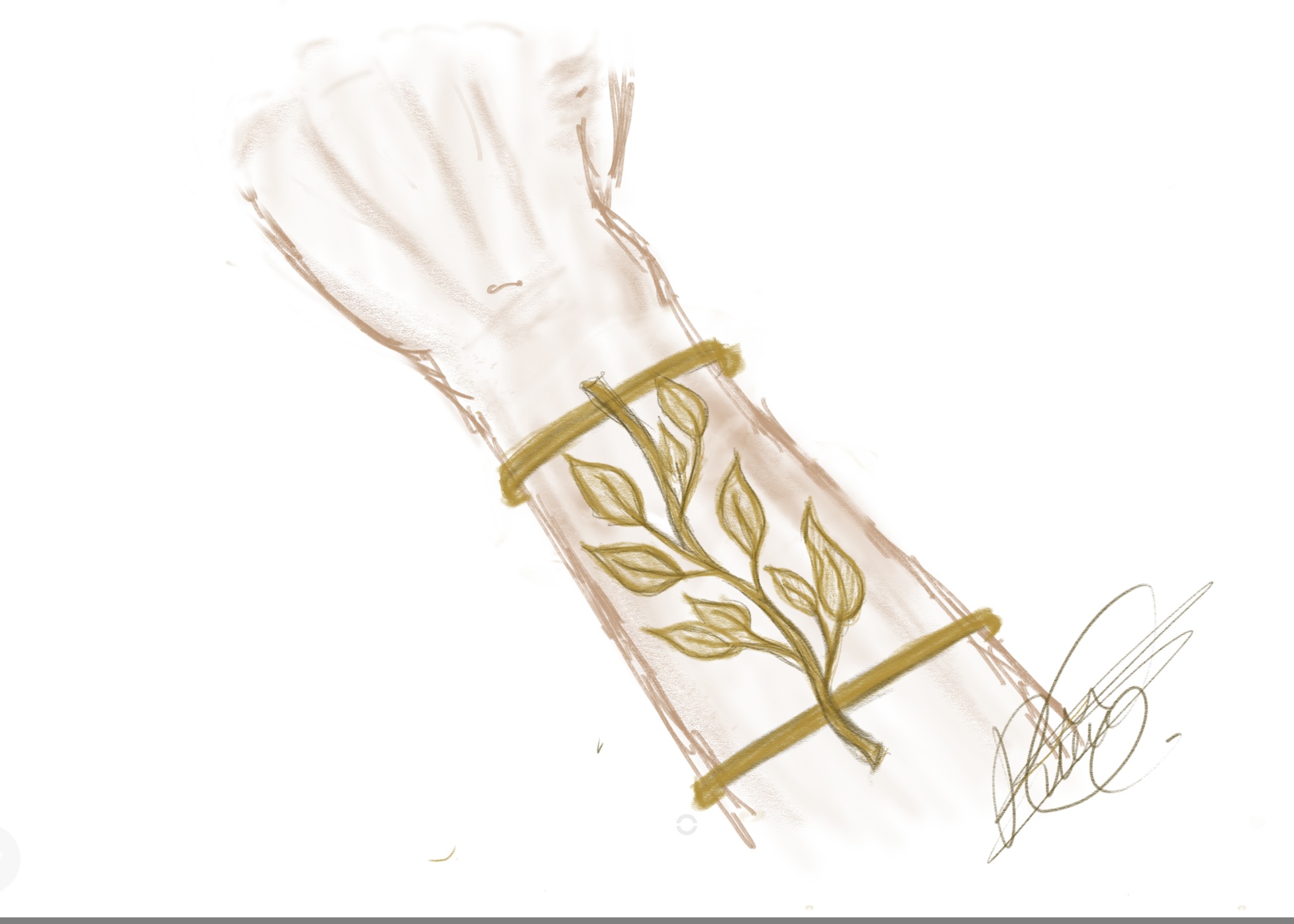 Boceto de la pulsera Brotes de Limonero, diseñado por Cristina