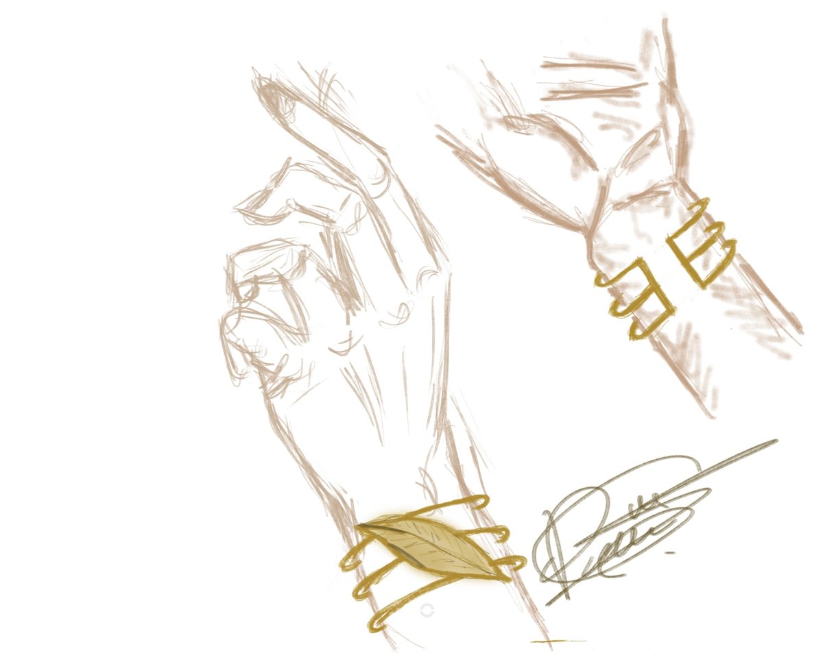 Boceto de pulsera de la colección Muelle, diseñado por Cristina